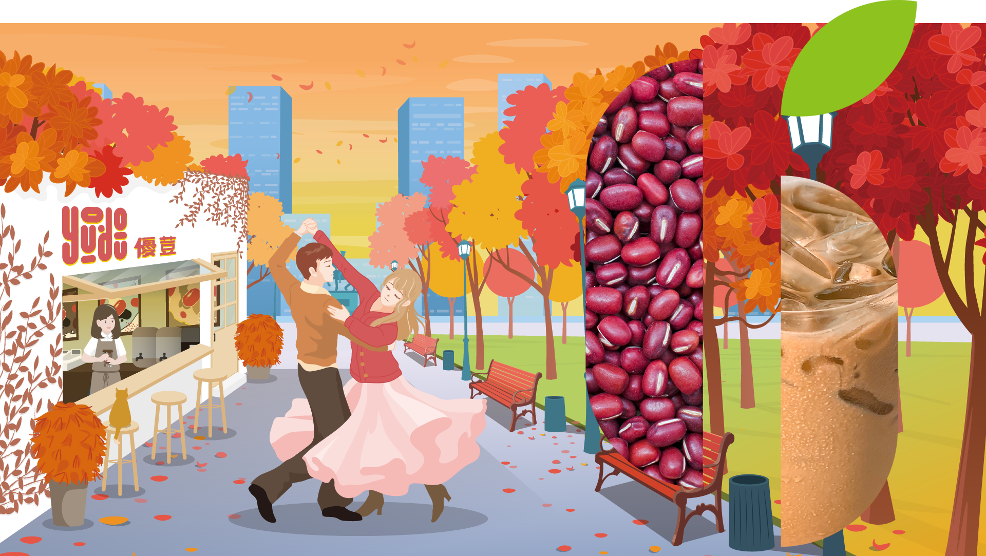 A man and a woman are dancing in a park.