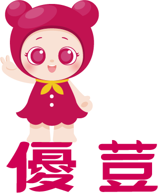 A cartoon character wearing a red hat and a red dress