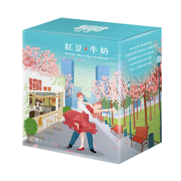 A box with a picture of a man and woman dancing on it.