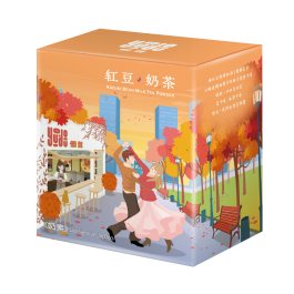 A box with a man and woman dancing on it