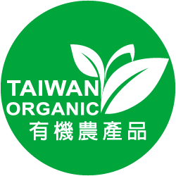 A green circle with taiwan organic written on it