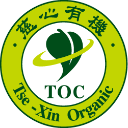 A green and white logo that says tse-xin organic